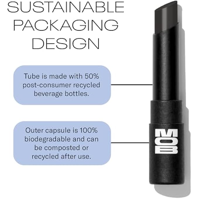MOB BEAUTY HYDRATING SHINE LIP BALM M138 SHEER BLACK  TINTED LIP BALM STICK WITH JOJOBA & SUNFLOWER OILS, CLEAN VEGAN ORGANIC LIP CARE FOR NOURISHED, GLOSSY LIPS - Image 4